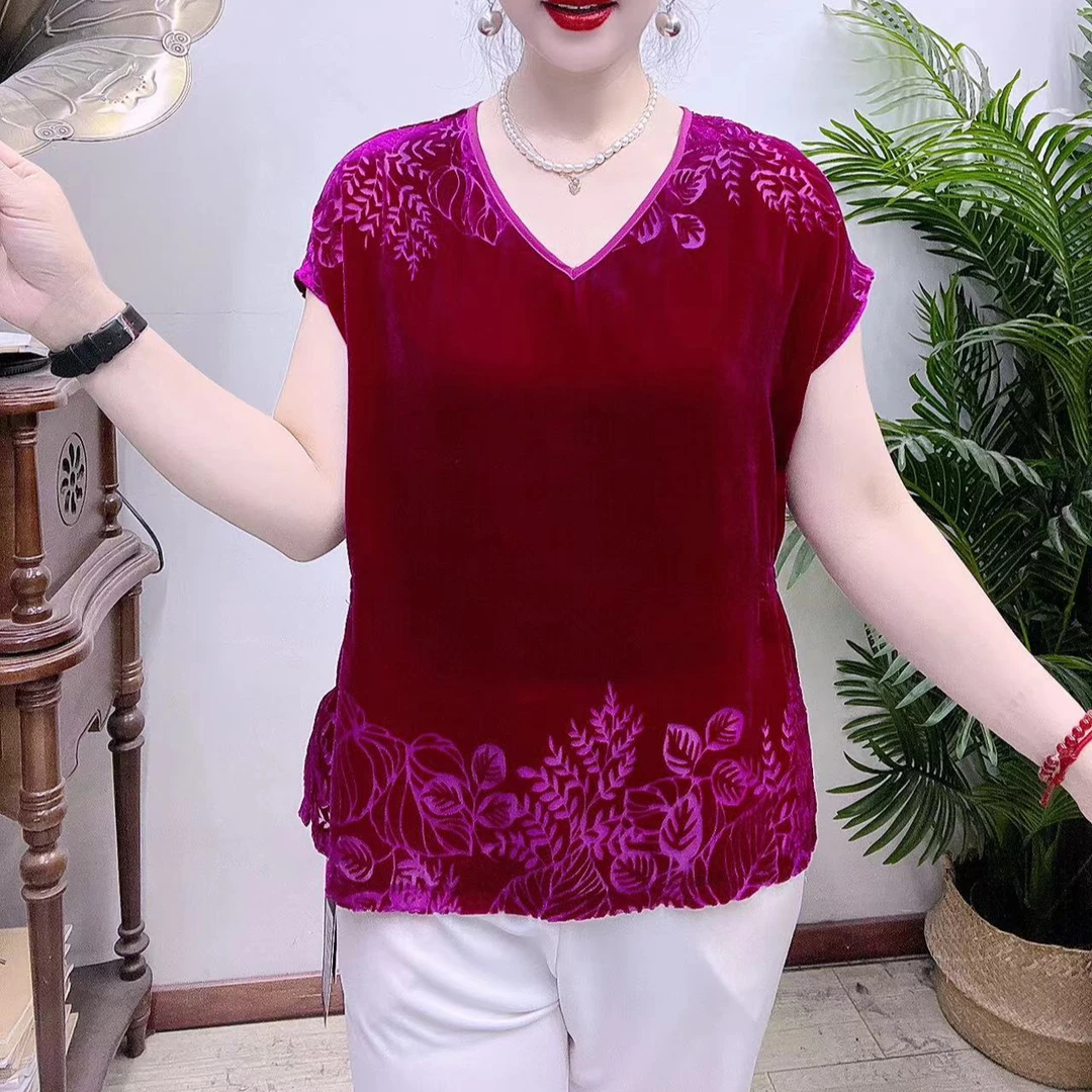 桑蚕丝V领小衫43A178