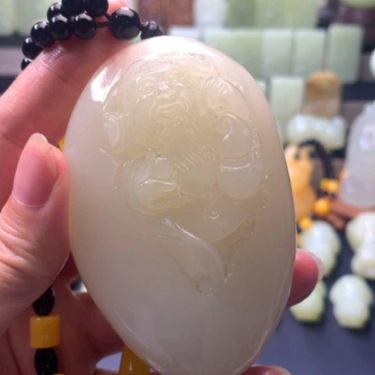 石材方解石手把件