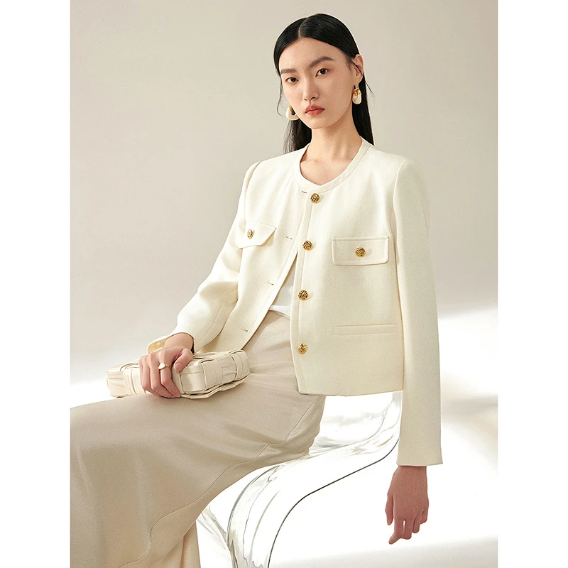 【尚雅专属】MOFAN摩凡秋新款米色短外套MBW453082