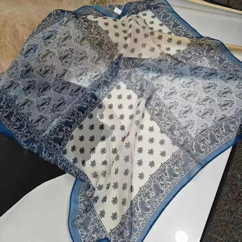 【70方巾】轻薄丝巾2025春夏新款气质百搭西丽纱时尚复古高端围巾