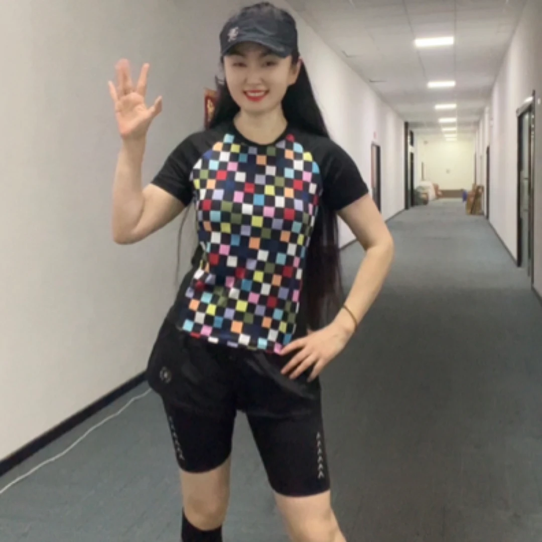 【棋盘格超弹力超薄超柔】百搭速干跑步运动拼接短袖T恤棋盘格8880