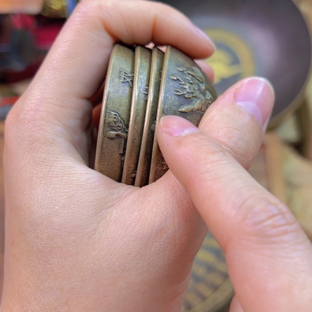 原矿风磨铜福禄寿禧一套