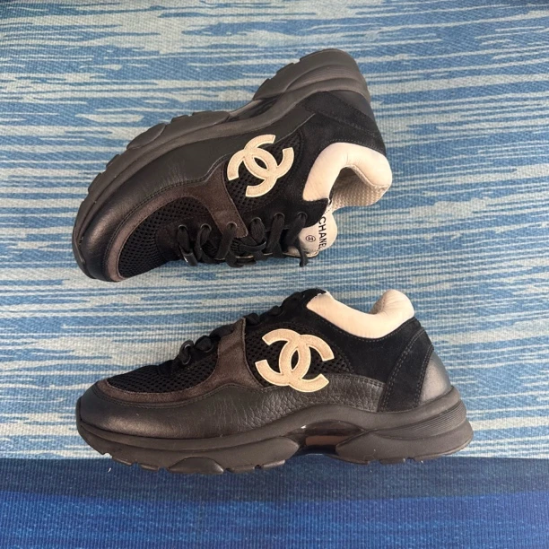 99新 Chanel/香奈儿 葡萄籽奢潮/chanel运动熊猫黑武士/35.5女鞋