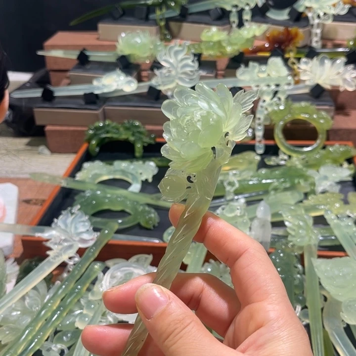 蛇纹石玉合金发饰