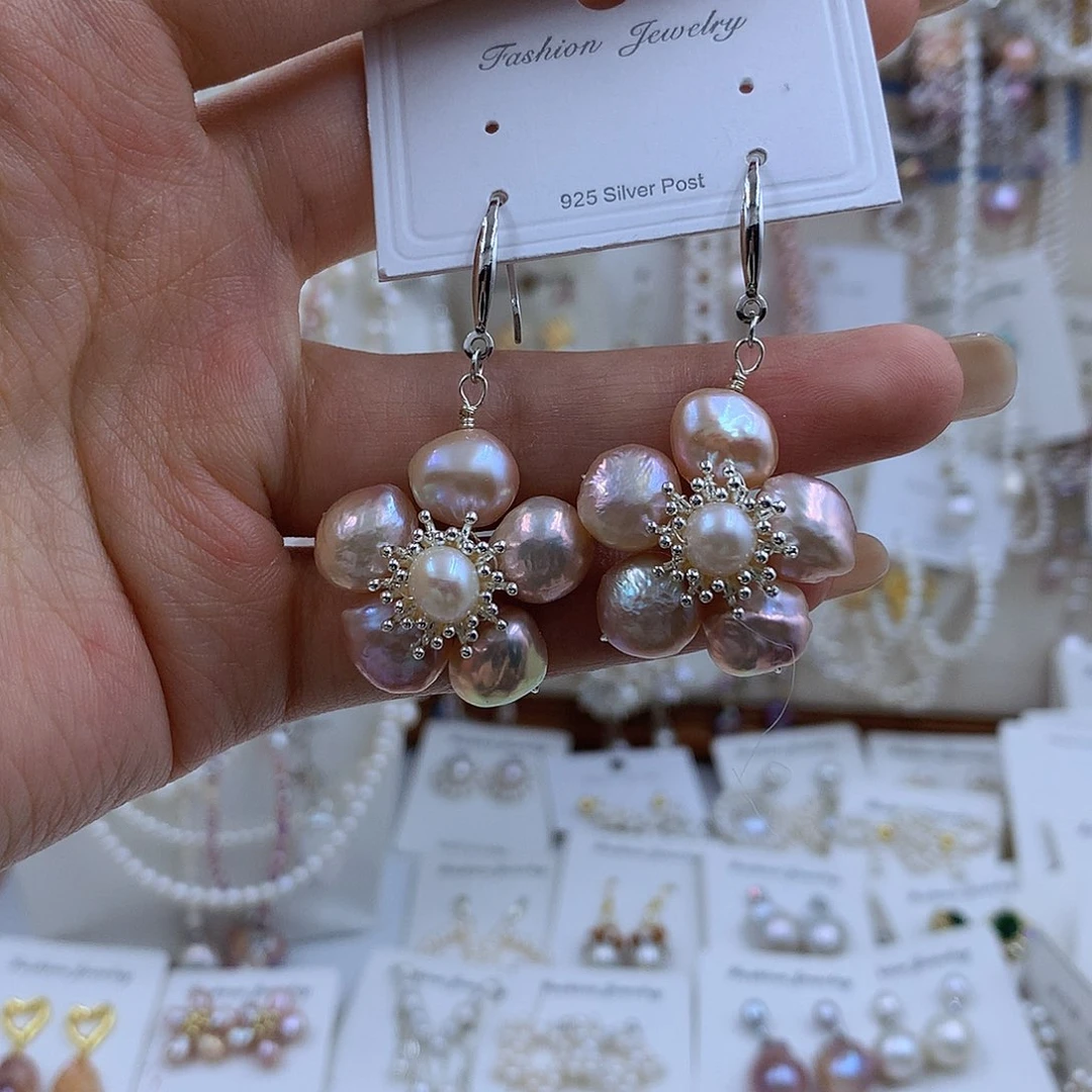 项链银S925镶嵌淡水珍珠