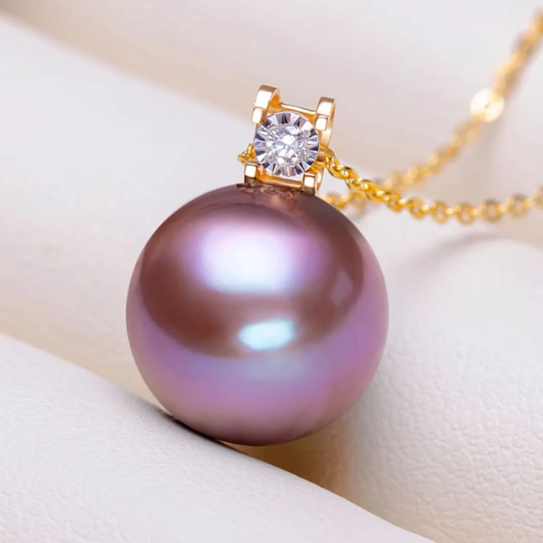 铜合金仿珍珠吊坠 14-15mm紫色戴妃款吊坠DZB310