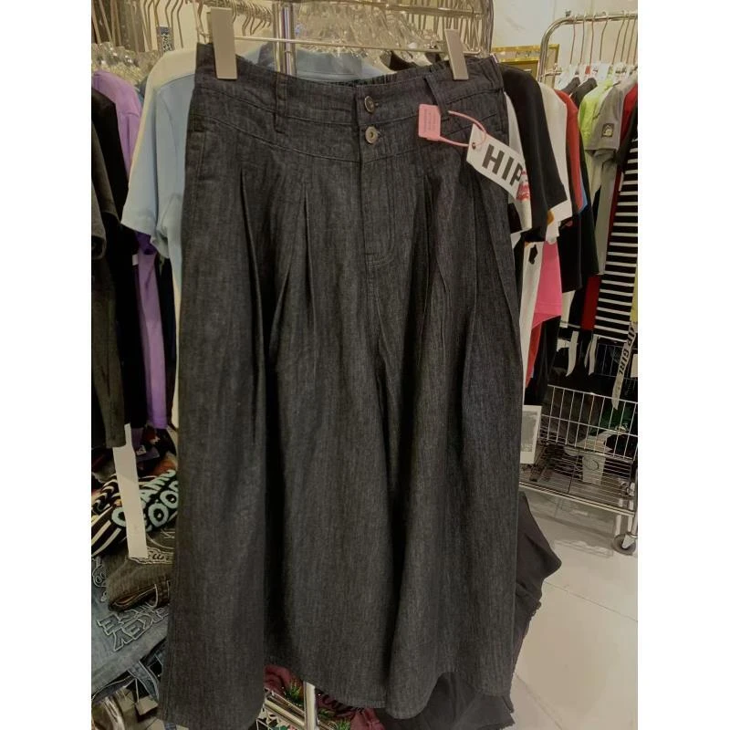 【W6001黑色高定款】牛仔短裤休闲裤港风欧款高级女装裤春夏