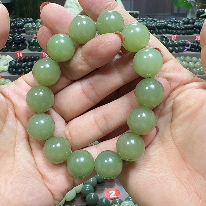 未镶嵌手链和田玉新疆若羌青黄口料卡16