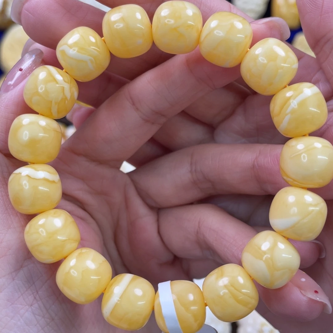 裸石蜜蜡未镶嵌琥珀蜜蜡手串卡13mm