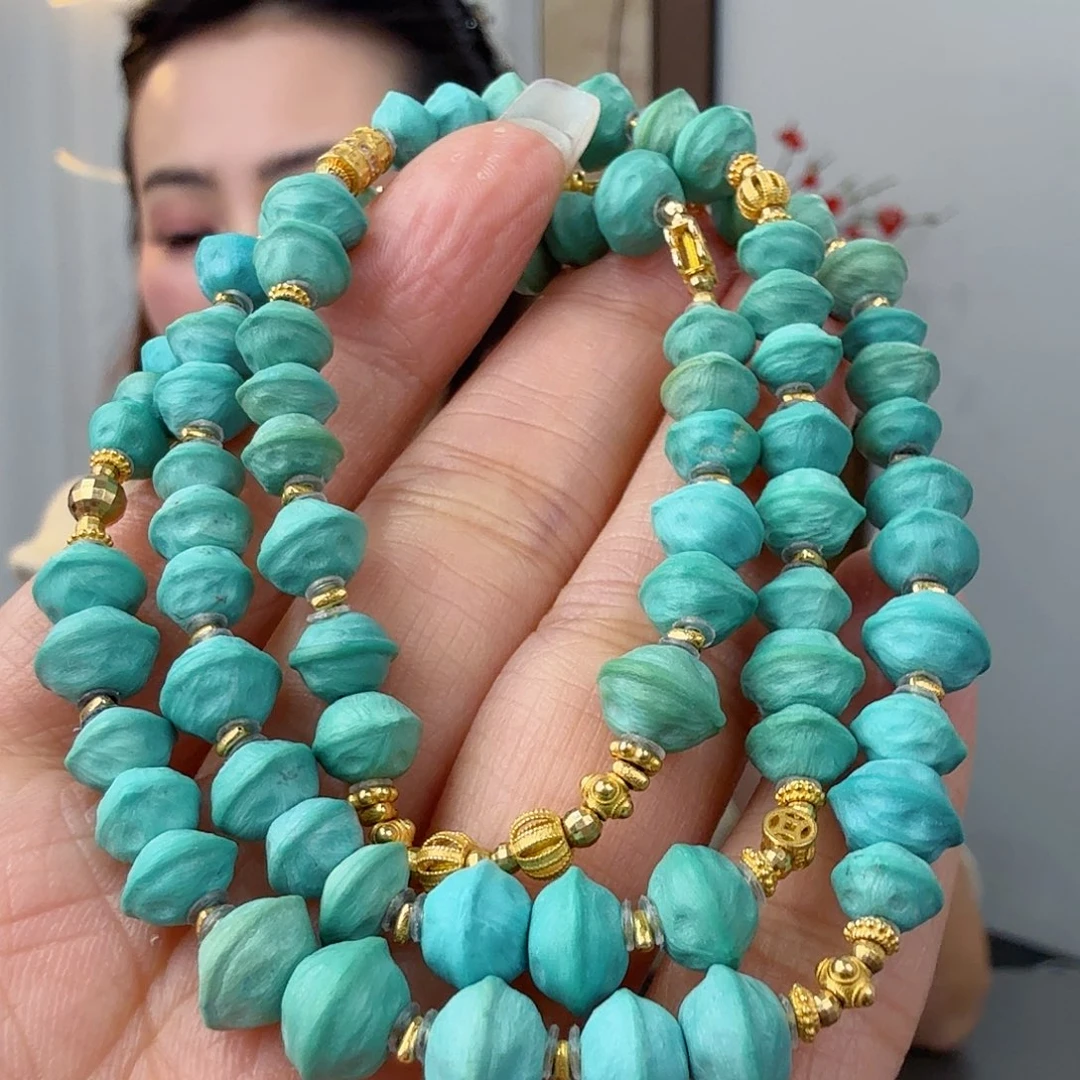 绿松石18K金镶嵌珠宝奇石