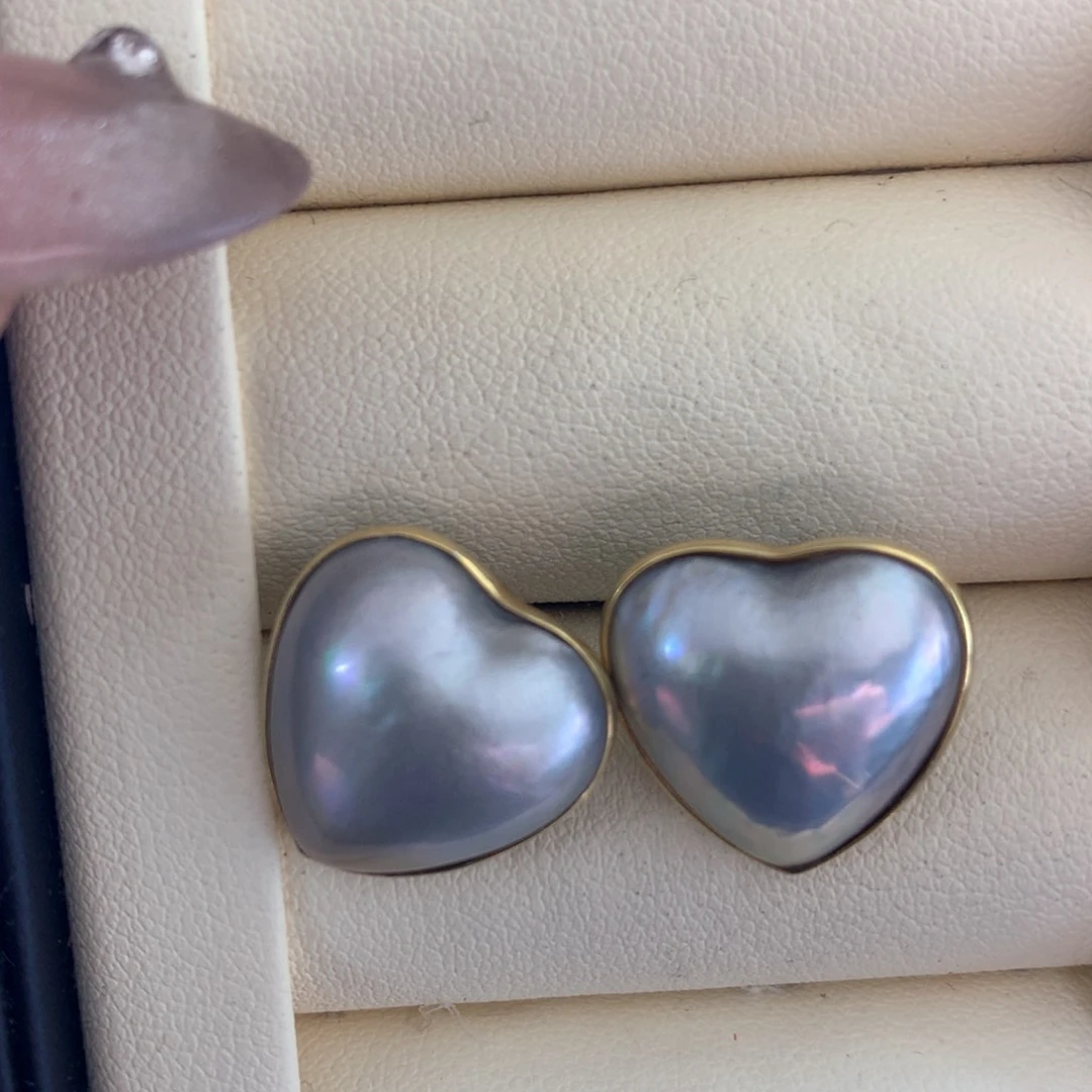 拼合珍珠（马贝珠）耳饰银S925镶嵌