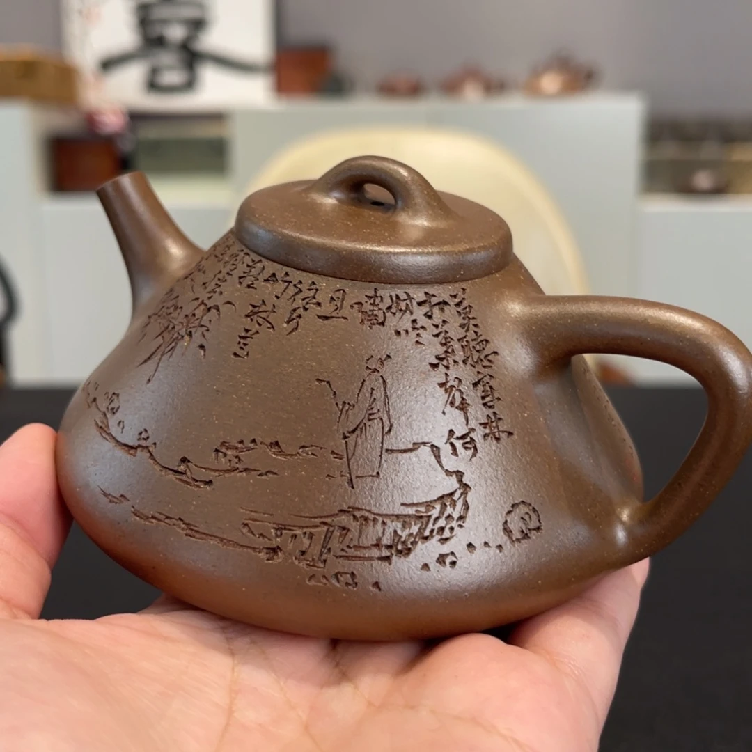 锐***当茶壶紫砂子冶石瓢全手工