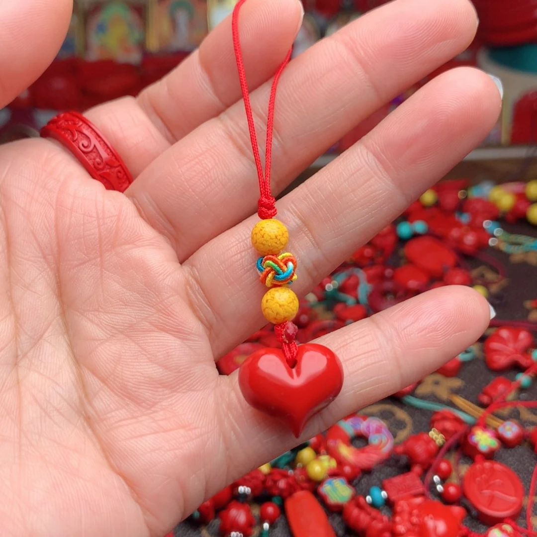 天然辰砂工艺品朱砂手机坠