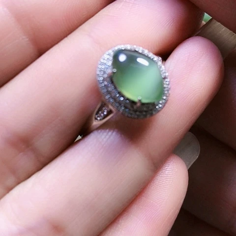 和田玉银S925镶嵌戒指