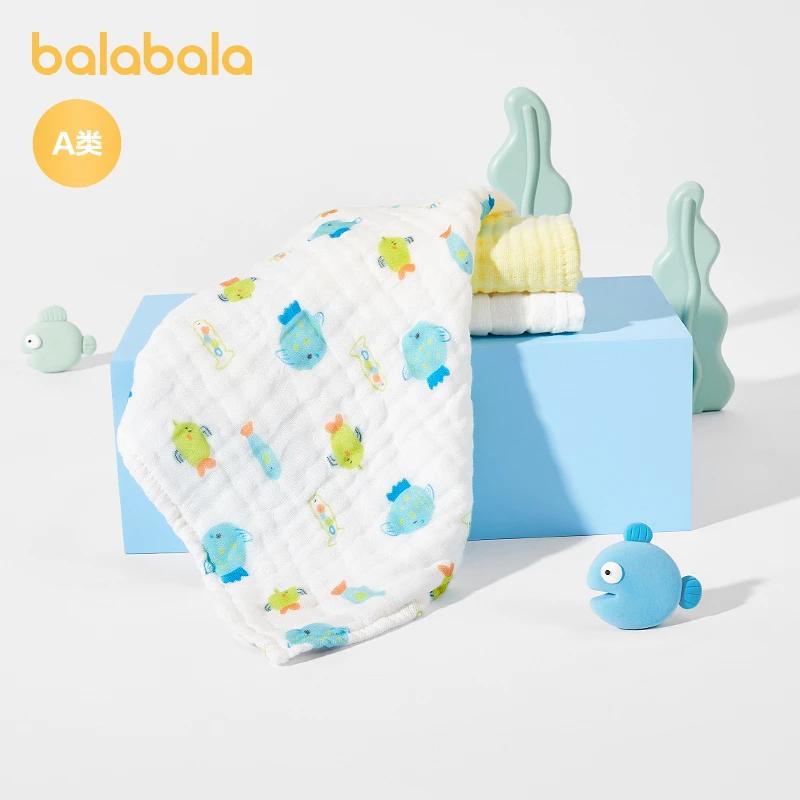 巴拉巴拉新生儿小方巾婴儿用品初生宝宝纯棉舒适简约清新三件装萌