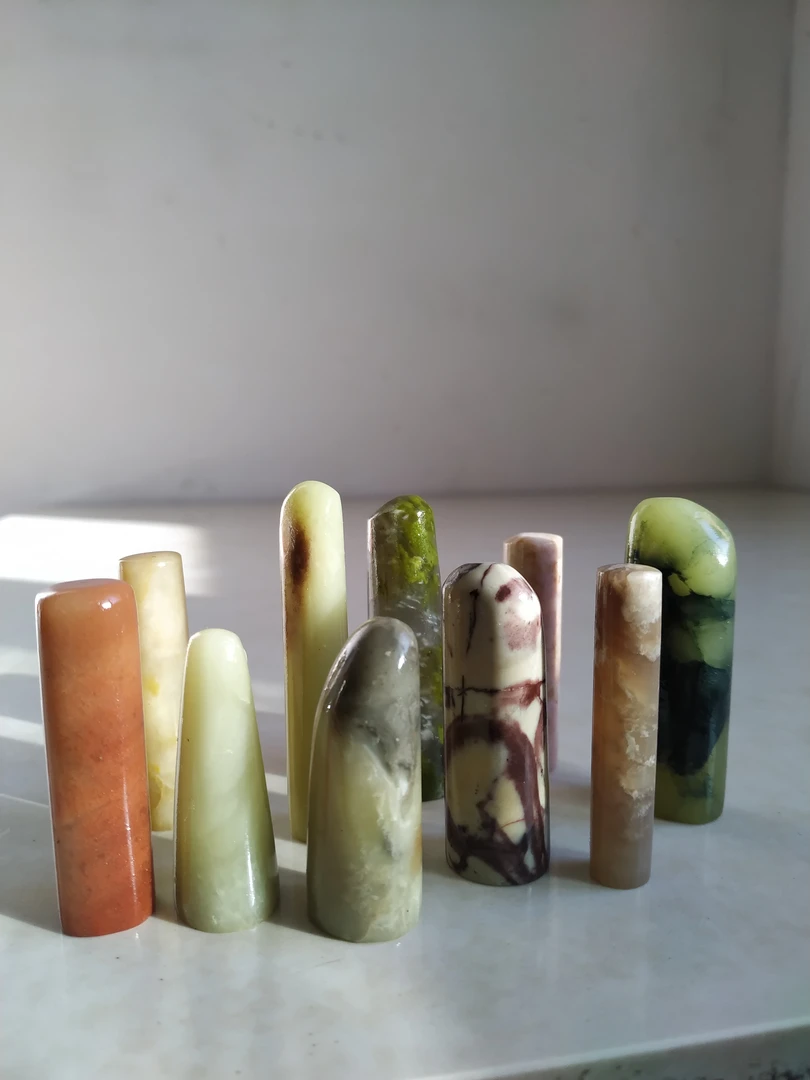 素章小料，牙签章，一组10支大小不等