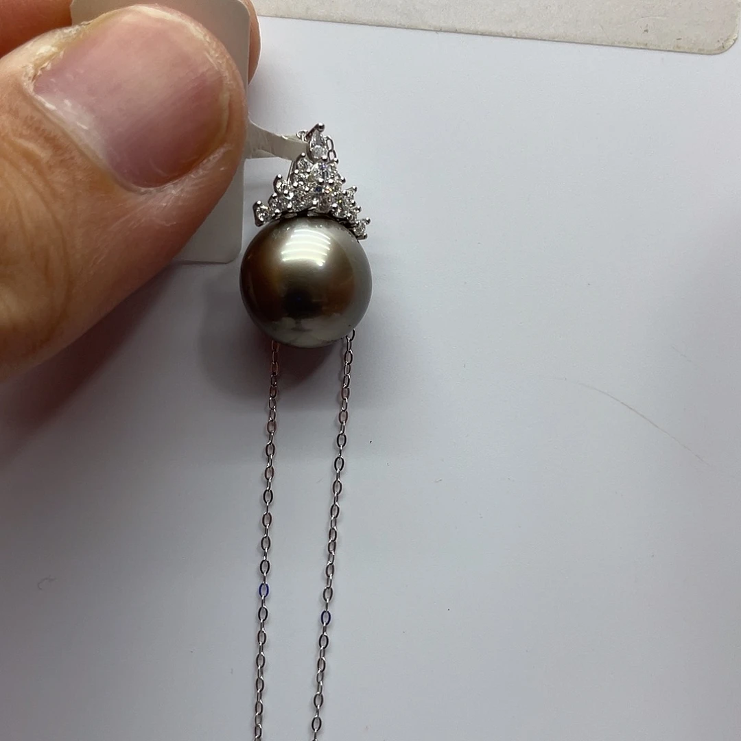 海水珍珠银S925镶嵌颈饰
