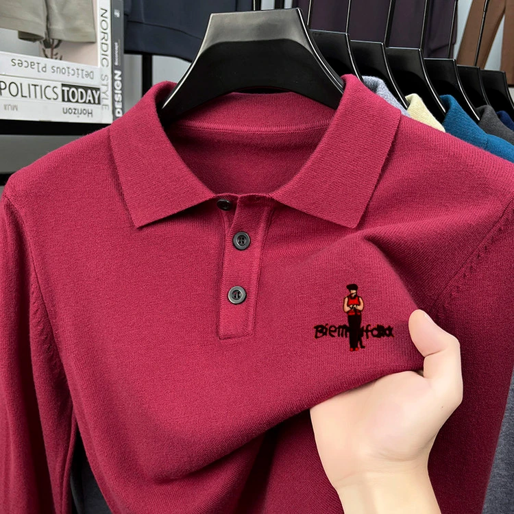 （376-450直播链接）长袖男士新款polo毛衣加厚针织卫衣