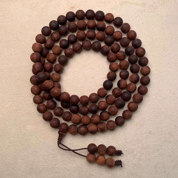 缅甸小叶降真香08mm108花香果香蜜香晶钻体满油黄油手链项链手串