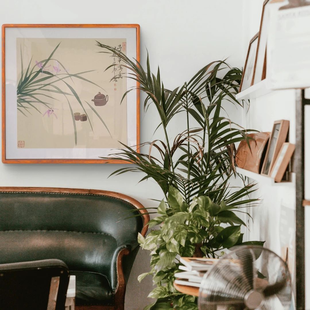 纯手绘挂画兰花餐厅卧室走廊玄关书房茶室挂画H39