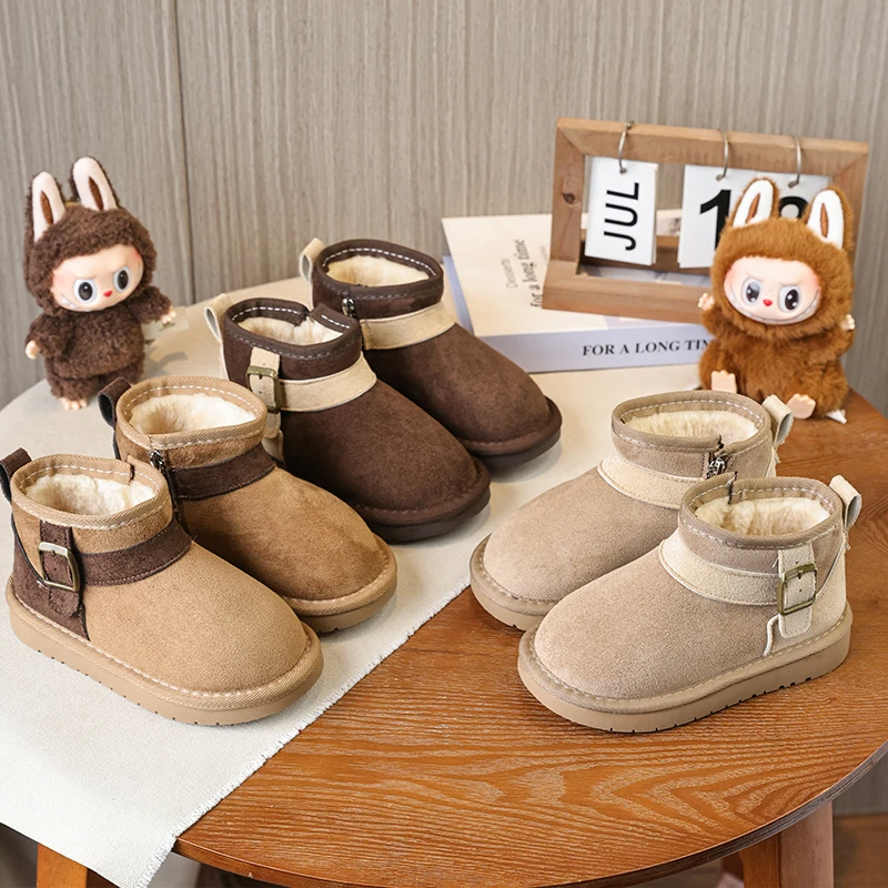 儿童雪地靴2025冬季新款女童加绒保暖大棉鞋男童棉靴MSY-XXY-9293