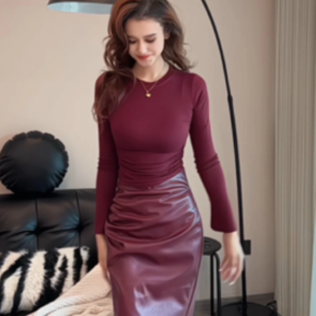 安哥拉红显瘦打底衫