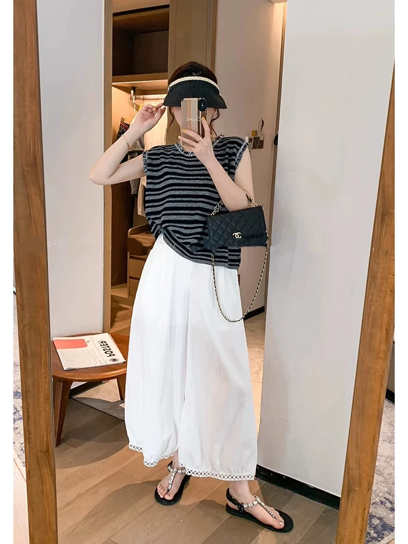 2025新款百搭时尚彩色显瘦韩版神裤哪吒裤高腰长裤873阔腿裤宽松