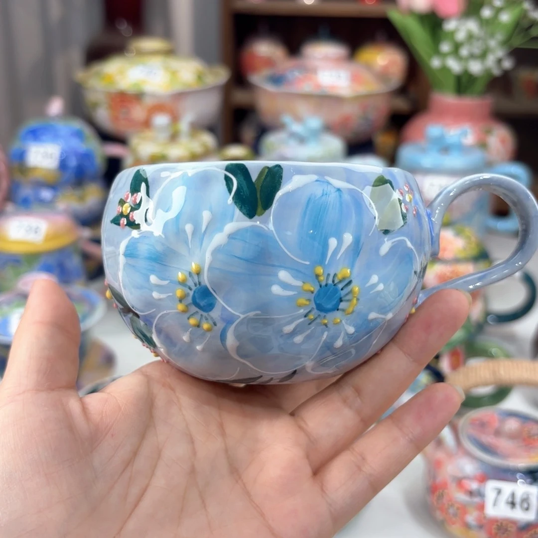 景德镇手绘高温釉下彩陶瓷茶具