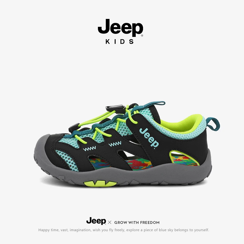 jeep男童凉鞋2025新款男孩夏季户外儿童涉水溯溪鞋女童沙滩运动鞋