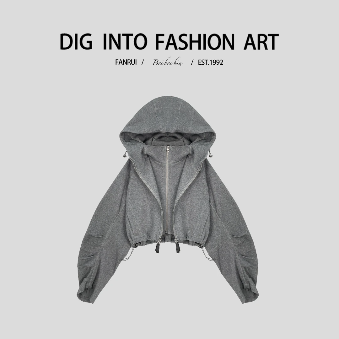 FANRUI/泛芮「假两件」保暖加厚暗纹设计感洋气百搭卫衣外套B14397