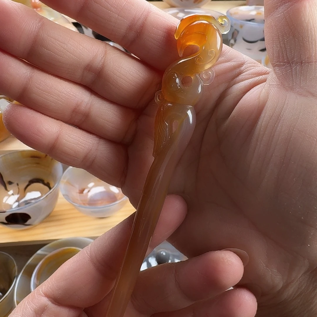 玛瑙/玉髓未镶嵌发簪