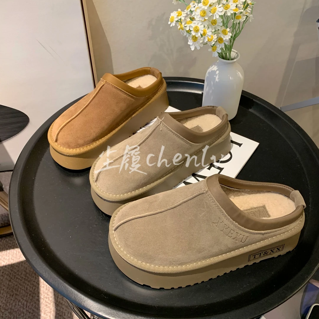 【尘履】2024爆款秋冬时尚百搭休闲博肯包头女半拖