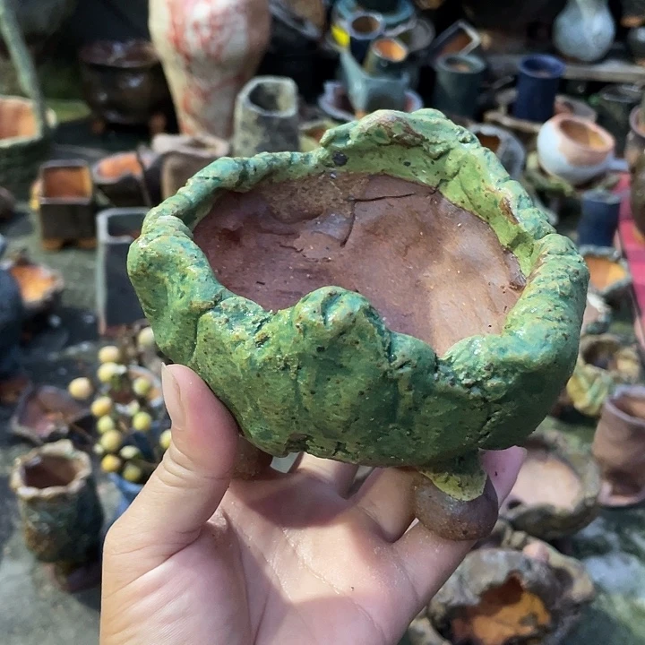 手工粗陶高温花盆
