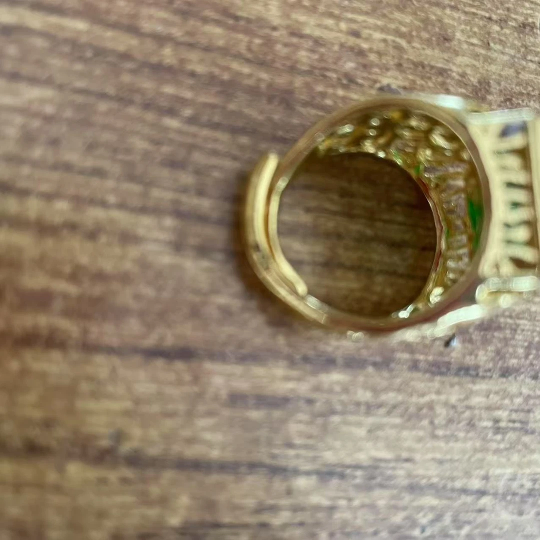 403----戒  绿 方（工艺) 家居摆件