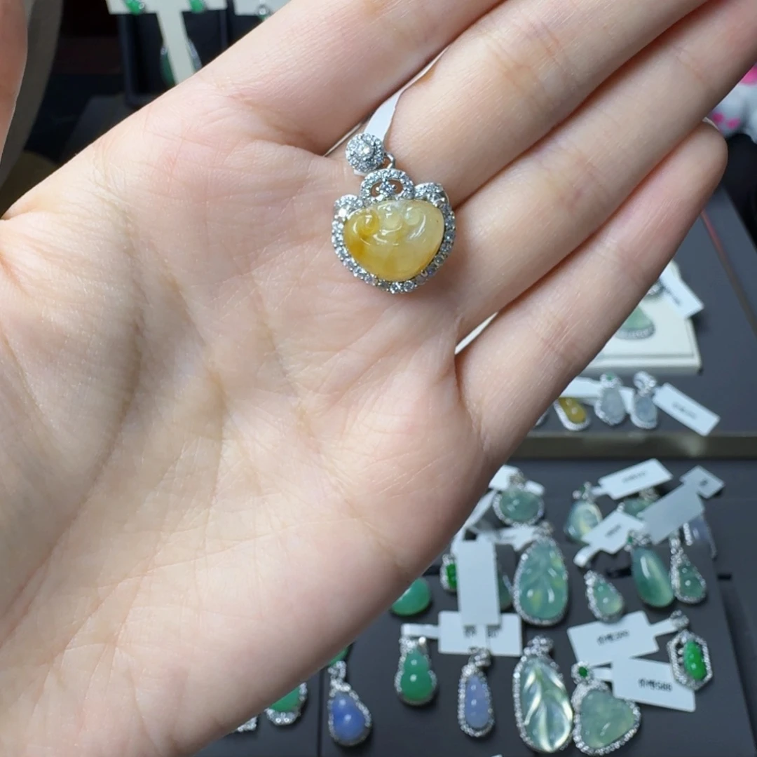 翡翠银S925镶嵌颈饰