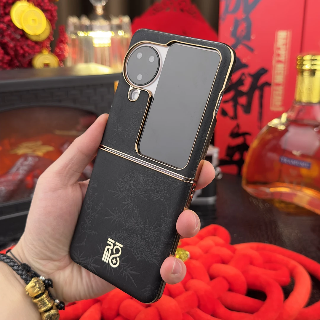 适用OPPO Find N3Flip折叠款新年手机壳福来好运皮纹壳印花防摔壳