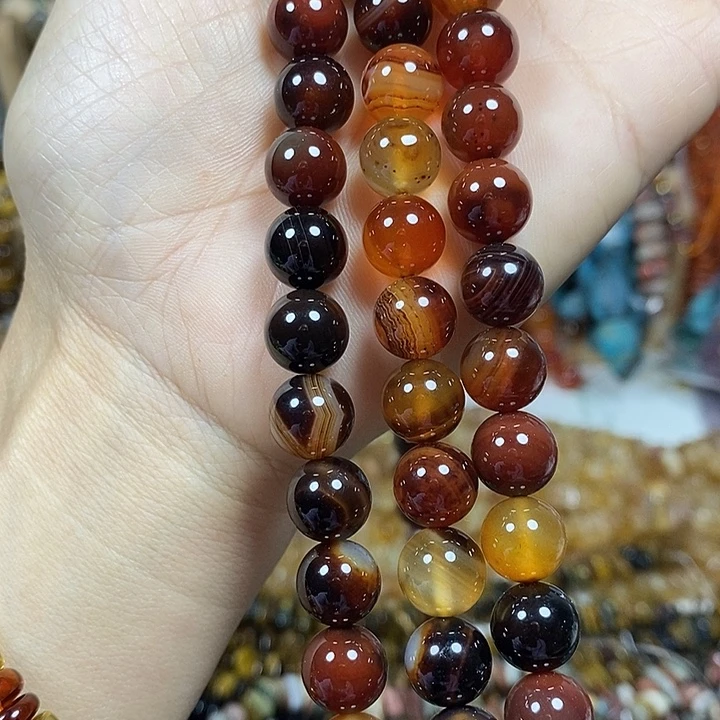 玛瑙/玉髓未镶嵌珠宝半成品玛瑙卡10mm