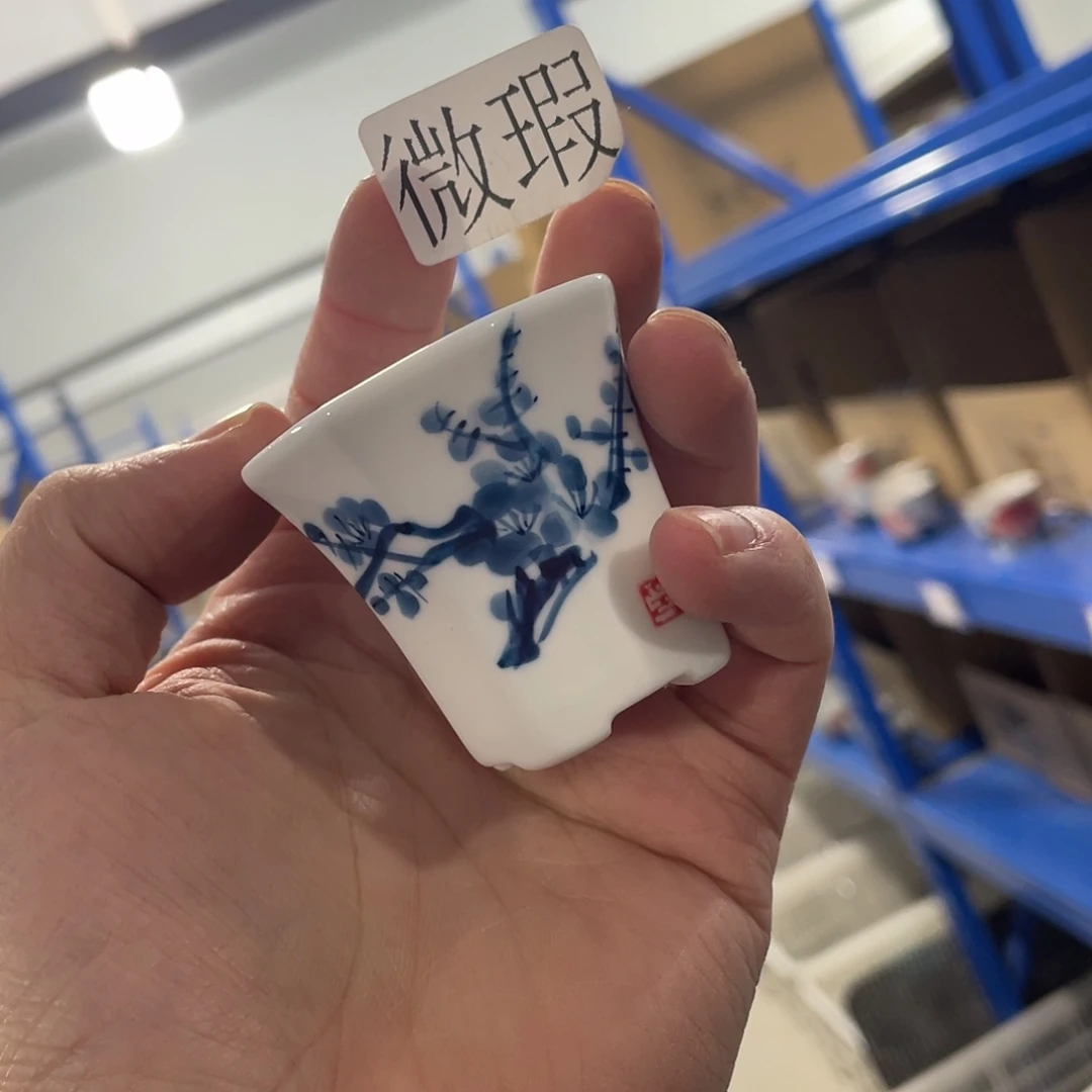 釉下手绘茶具微瑕