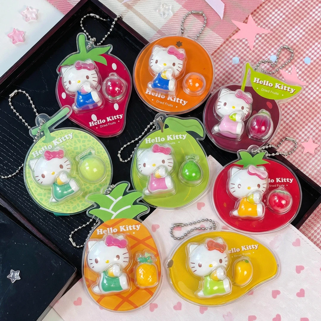 【代拆】 Hello Kitty甜果物语系列微缩吊卡挂件可爱公仔