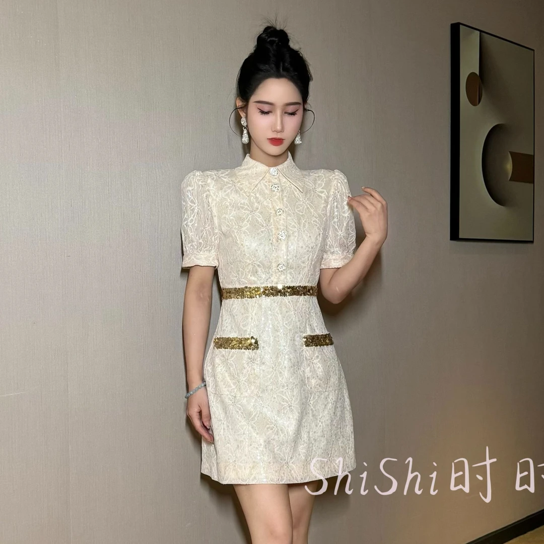 【时时原创】轻奢气质赫本风法式显瘦时尚优雅复古名媛连衣裙21639