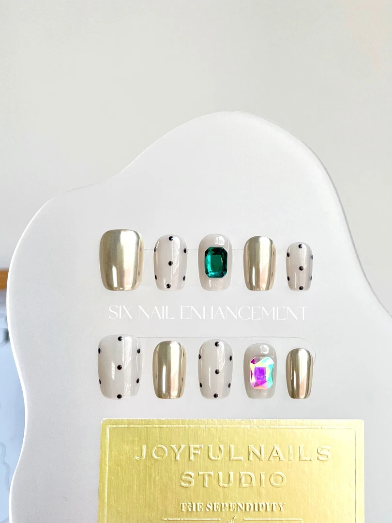 【欧式波点】春夏手工美甲·纯手工穿戴美甲10片波点气质清新高级夏