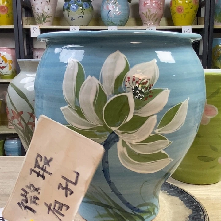岩***植景德镇高温陶瓷花盆