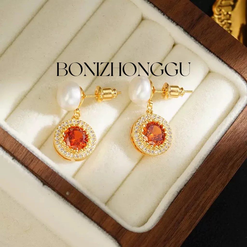 铜合金耳饰 A592《空菱蔓莎》法⭐️耳钉百搭复古时尚气质