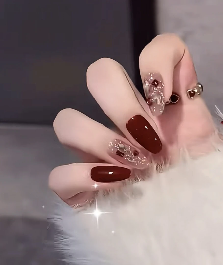 【红色高跟】高端纯手工定制穿戴美甲10片