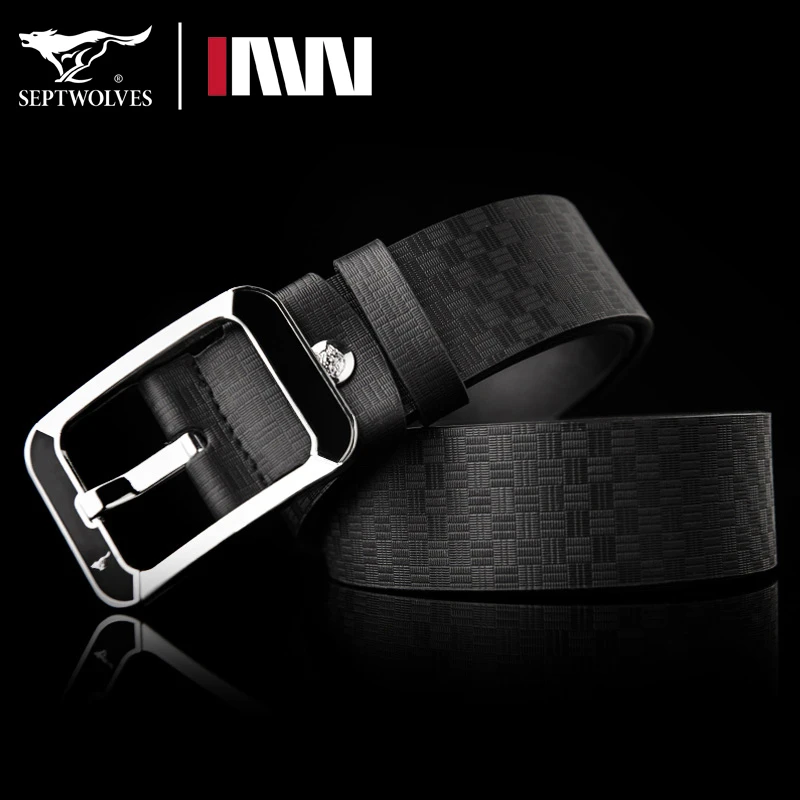 七匹狼男士皮带真皮针扣新款正品高档男款潮流百搭休闲牛皮裤腰带
