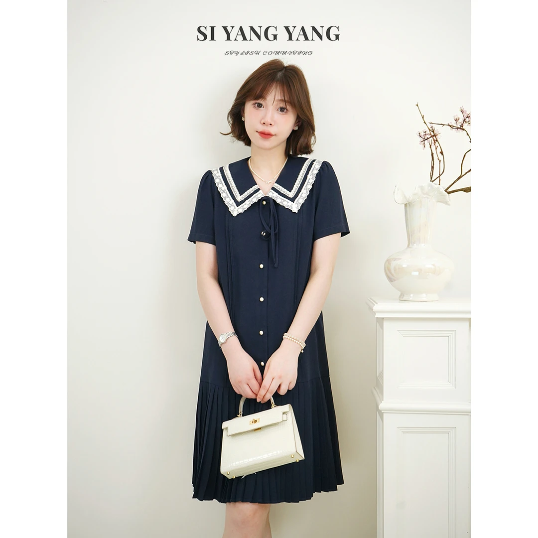 斯洋洋SIYANG缎面乱麻顺滑柔软亲肤透气减龄连衣裙LYQ505A079SYY