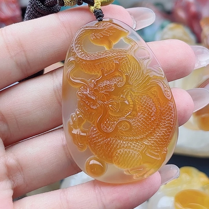 木***轮玛瑙未镶嵌手饰吊坠