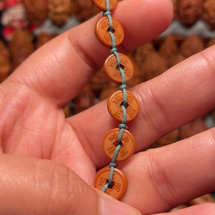 【闪购商品】橄榄核手串/手链钱***o五帝钱。