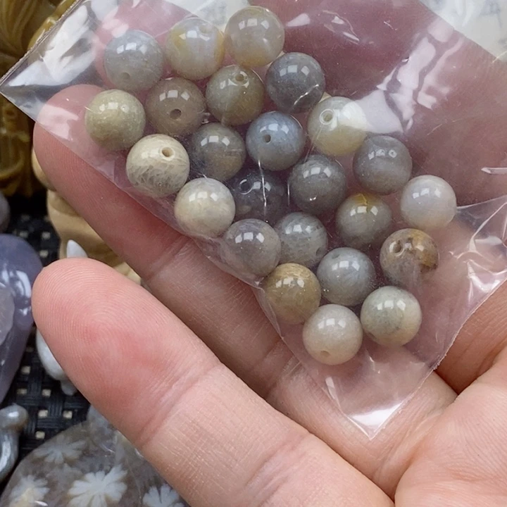 颈饰未镶嵌硅化珊瑚（珊瑚玉）