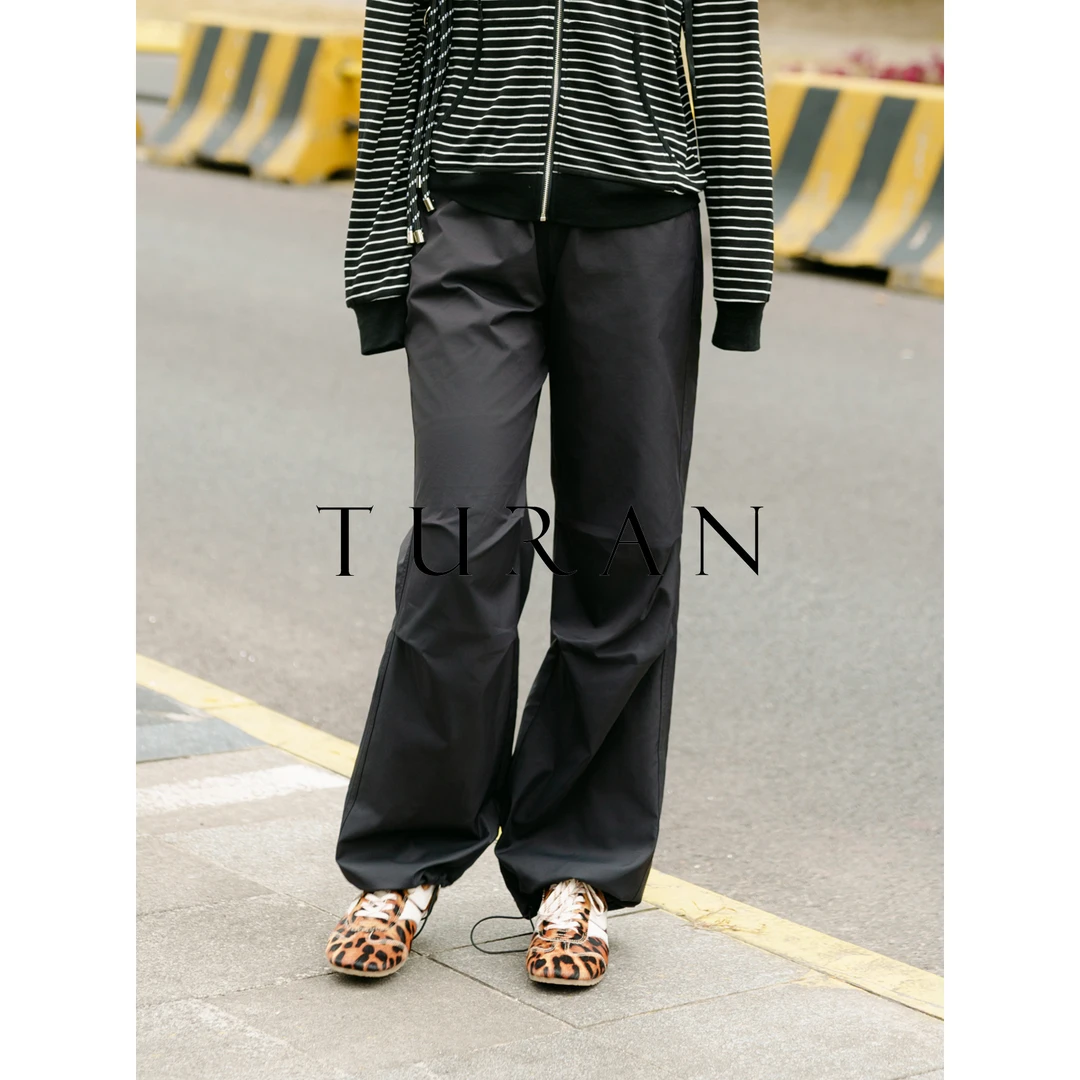 面膜进口仿铜氨柔雾面料抽绳松紧腰工装裤立体精裁防晒裤TRZY0947